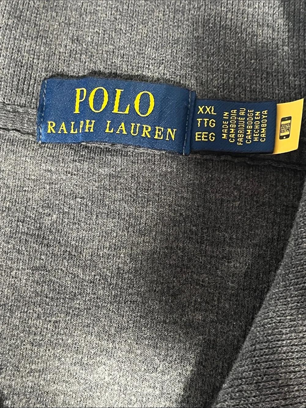 Polo Ralph Lauren Mens XXL Gray Quarter Zip Sweater Pony Logo‎ Cotton Pullover